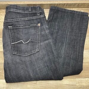7 For All Mankind The Standard Straight Leg Denim Jeans Men 34 Black Made USA